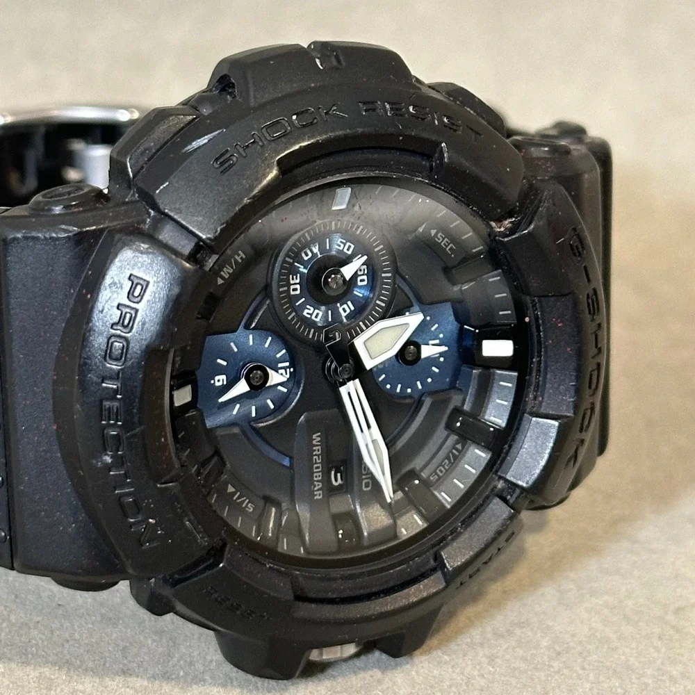 Casio G-Shock GA-150-1A Black Resin Men's Analog Digital Watch‎ WR20BAR